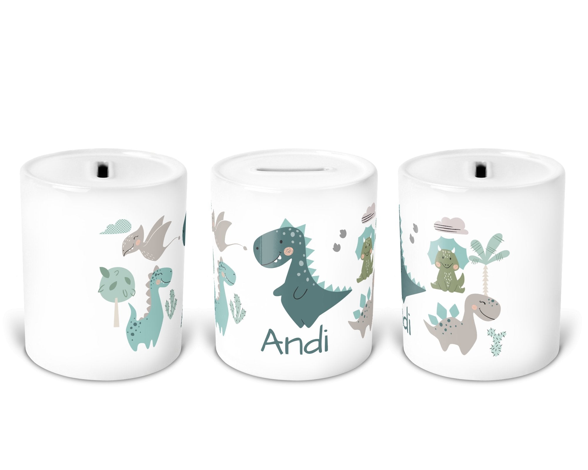 Personalisierte Spardose 75.Dinosause - Mamikes