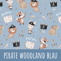 Pirate woodland blau Baumwolle