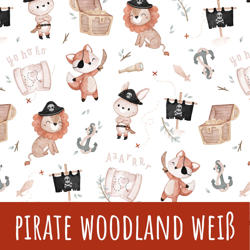 Pirate woodland weiß Baumwolle - Mamikes