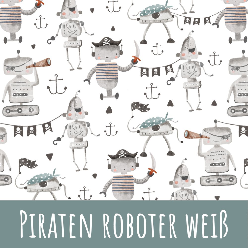 Piraten roboter weiß Bio Jersey - Mamikes