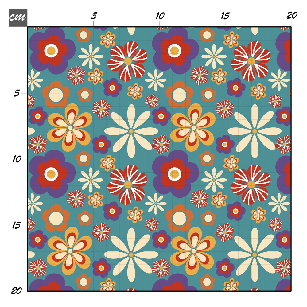 Retro flower petrol Bio Jersey - Mamikes