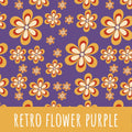 Retro flower purple Baumwolle