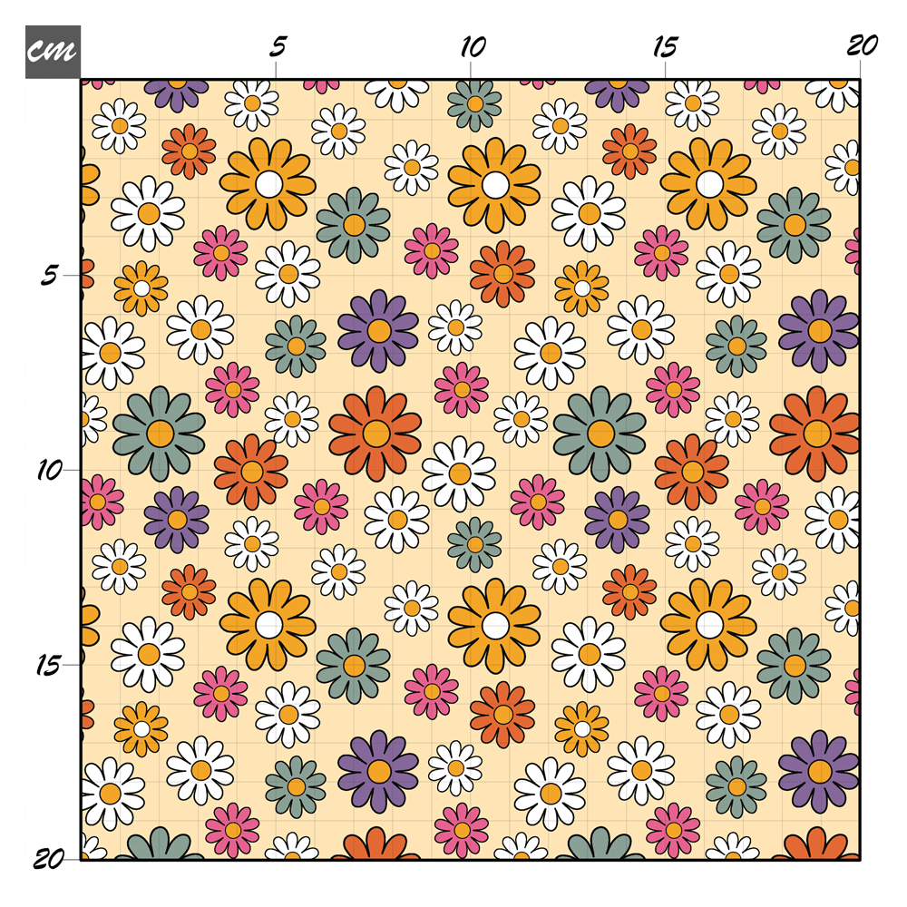 Retro flower sea Baumwolle - Mamikes