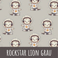 Rockstar lion grau Baumwolle