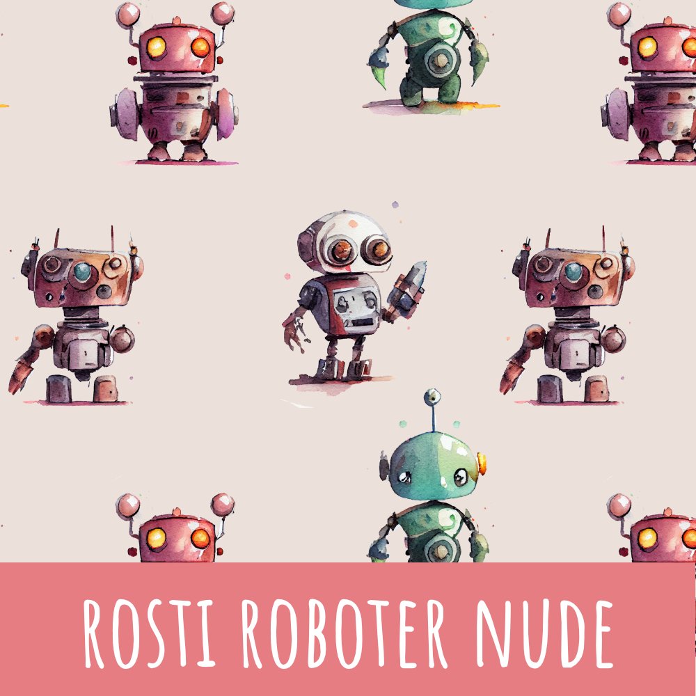 Rosti roboter beige Bio Jersey - Mamikes