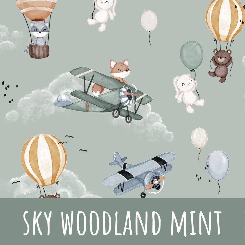 Sky woodland mint Musselin