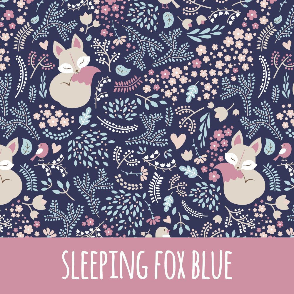 Sleeping fox blue Musselin