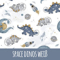 Space dinos weiß Baumwolle