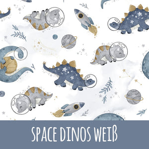 Space dinos weiß Baumwolle - Mamikes