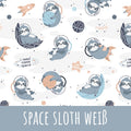 Space sloth weiß Baumwolle
