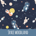 Space woodland Baumwolle