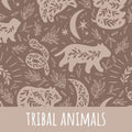 Tribal animals Baumwolle