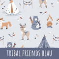 Tribal friends blau Baumwolle