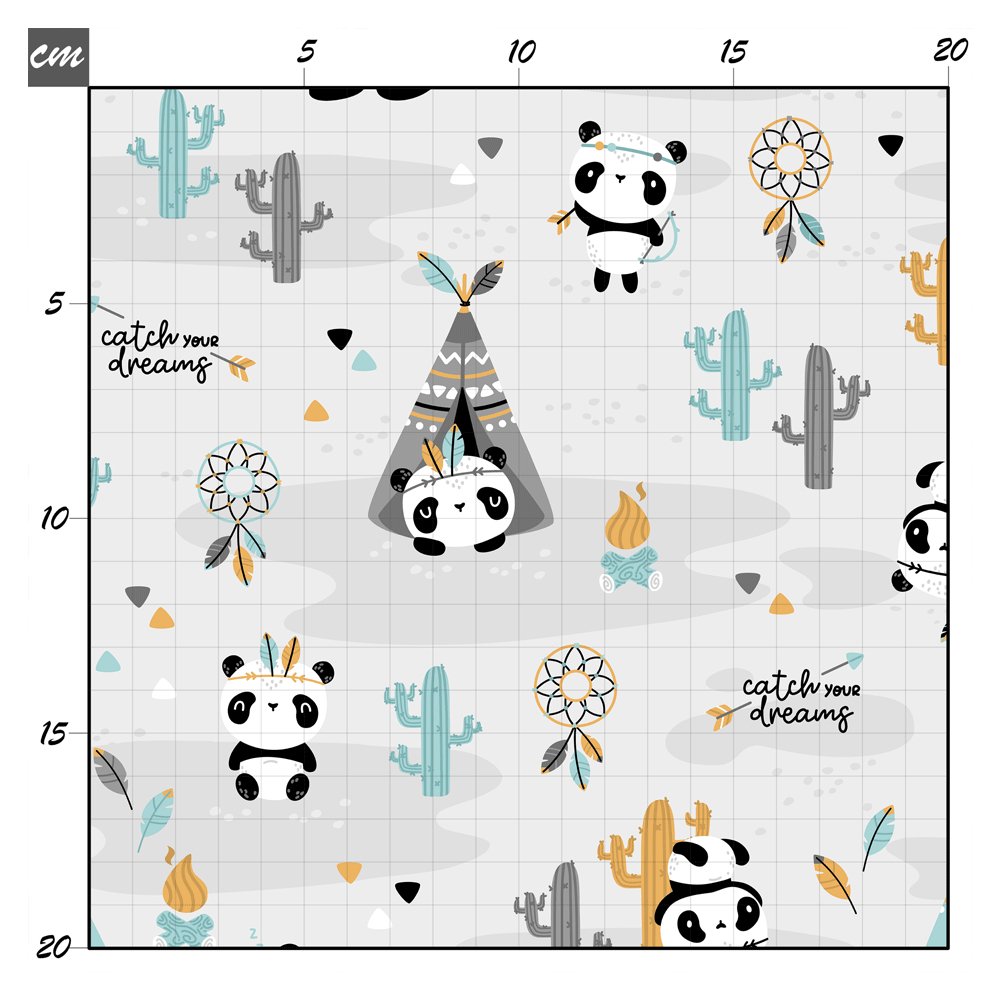 Tribal panda grau Bio Jersey - Mamikes