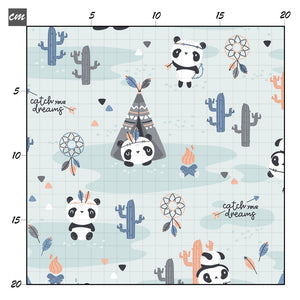 Tribal panda mint Baumwolle - Mamikes