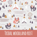 Tribal woodland rost Baumwolle