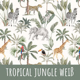 Tropical jungle weiß Baumwolle - Mamikes