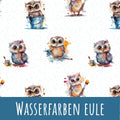 Wasserfarben Eule Bio Jersey