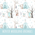Winter woodland animals Bio Jersey