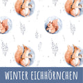 Winterland Eichhörnchen Baumwolle