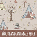 Woodland animals beige Bio Jersey