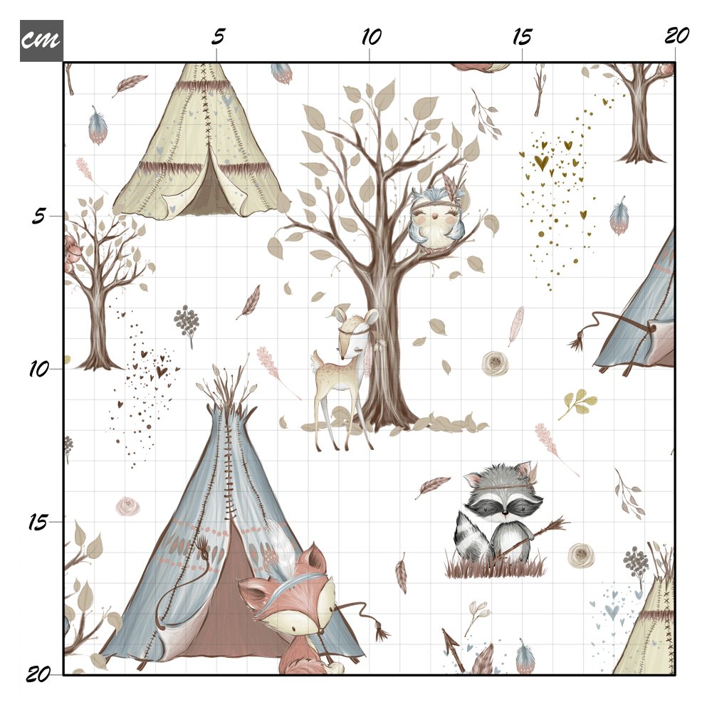 Woodland animals weiß Bio Jersey - Mamikes