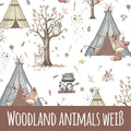 Woodland animals weiß Bio Jersey