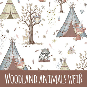 Woodland animals weiß Bio Jersey - Mamikes